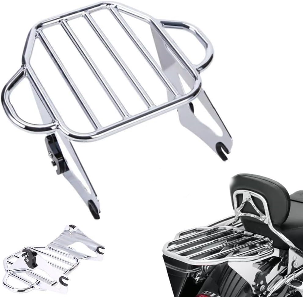 ya 12 10.8 baidi Detachable two-way luggage rack suitable for Harley '09-'23 Road King Street Glide chrome