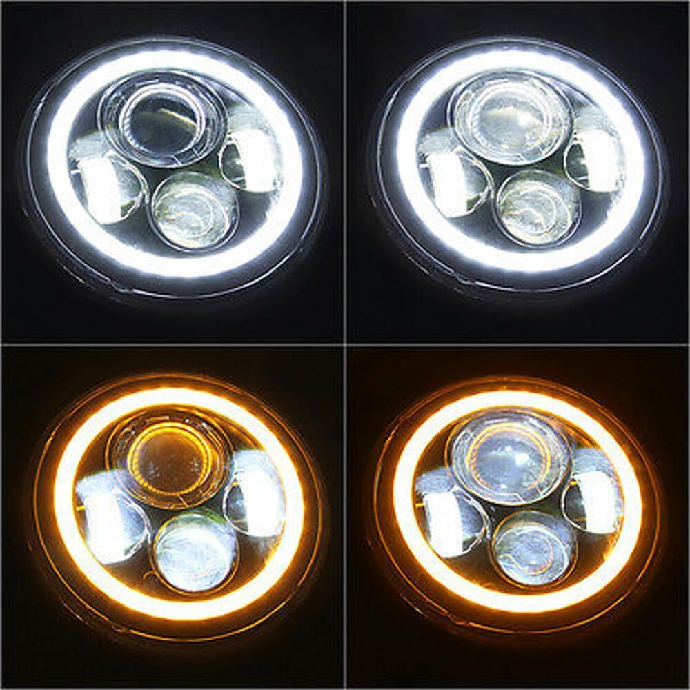 ya 7 8.24 baidi Motorcycle 7 inch Projector Headlight Halo Angle Eyes For Harley Davidson