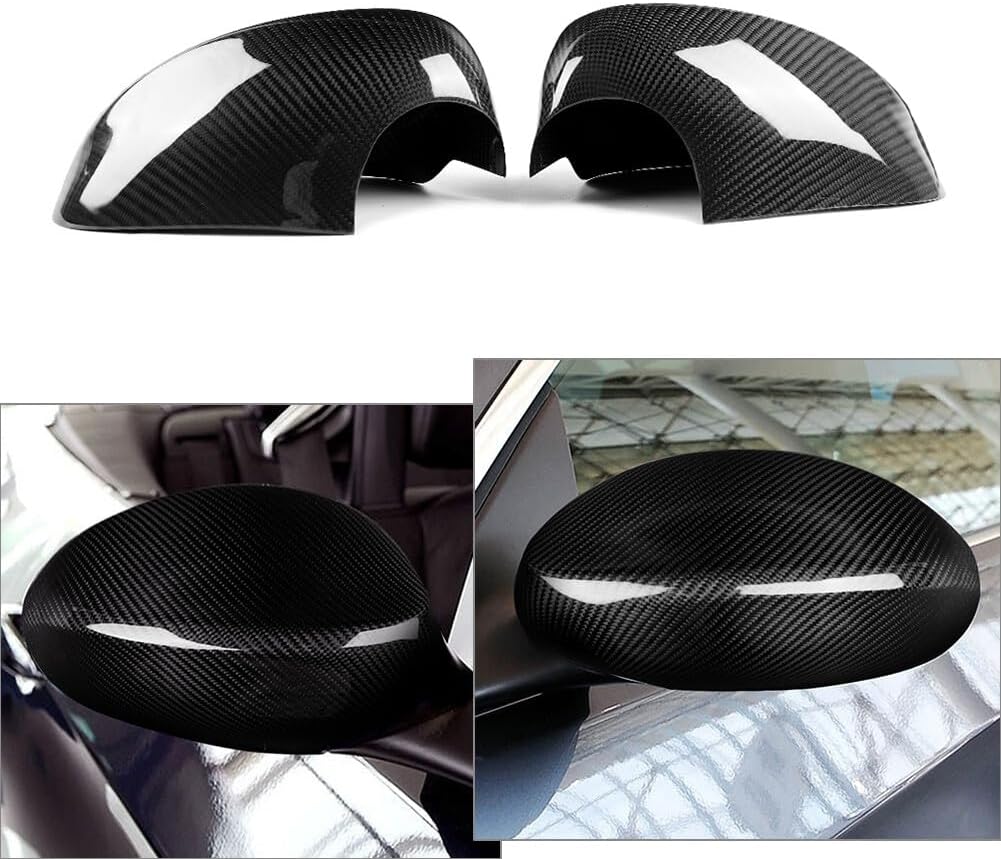ya 11 9.14 baidiReal Carbon Fiber Add-On Side Mirror Cover Caps Fit 2007-09 for BMW E92 E93