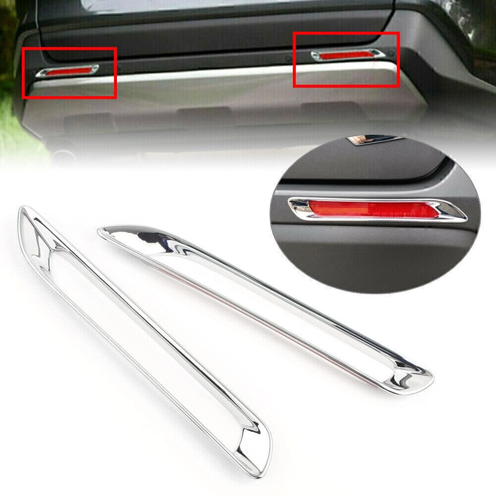 ya 6 8.14 Chrome Rear Fog Light Lamp Cover Trim Decoration Fit for Toyota RAV4 2019 2020 ABS