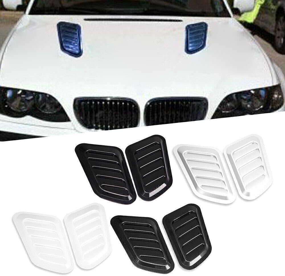 ya 4 8.14 Air Flow Intake Hood Scoop Vent Bonnet Cover Universal Auto Decorative Silver