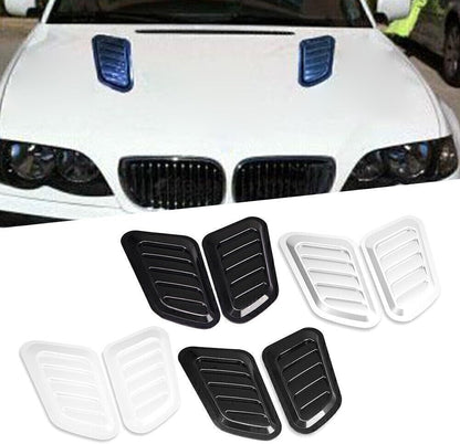 ya 4 8.24 baidi Air Flow Intake Hood Scoop Vent Bonnet Cover Universal Auto Decorative Silver