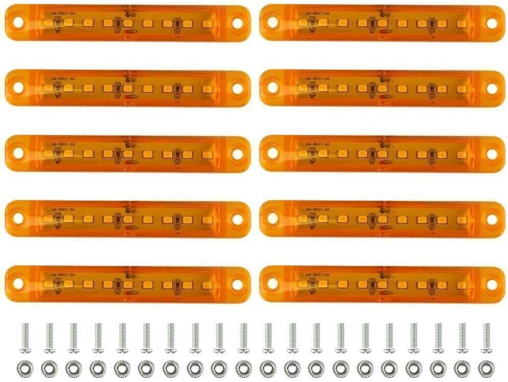 ya 3 8.24 baidi 10 Pack Amber 9 LED Sealed Side Marker Clearance Lights 12 Volt Car Truck Trailer 