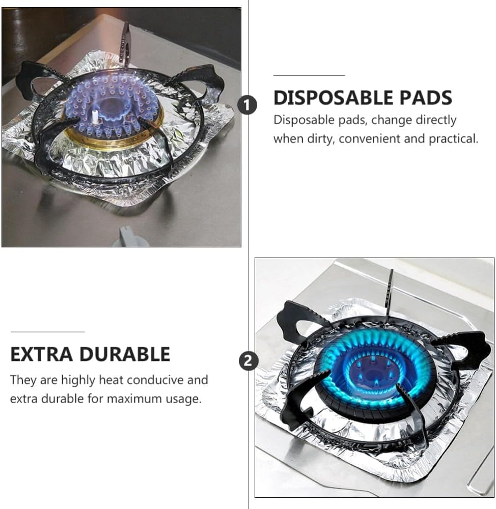 ya 14 9.20 baidi 50 Pcs 1 Bag Practical Disposable Cleaning Pads Gas Oven Covers (Silver)-1