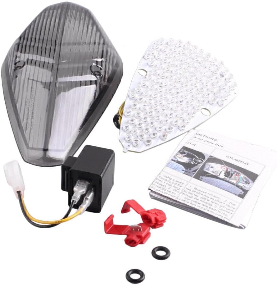 ya 5 8.24 baidi for Honda 2002-2008 07 VTX 1300 REYRO / 1800T RETRO Smoke LED Tail Light W/Brake