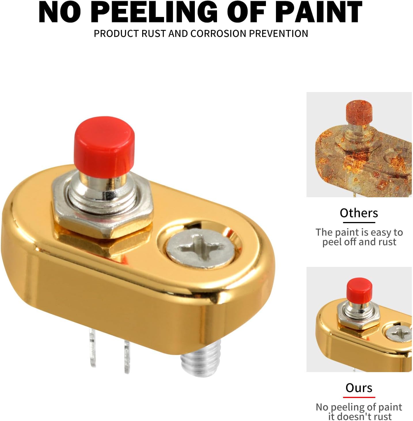 ya 4 8.24 baidi Gold Control Momentary Button Switch For Universal 1 7/8 Handlebar Motorcycle