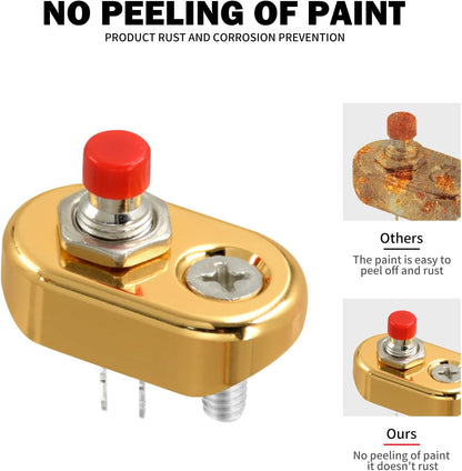 ya 4 8.24 baidi Gold Control Momentary Button Switch For Universal 1 7/8 Handlebar Motorcycle