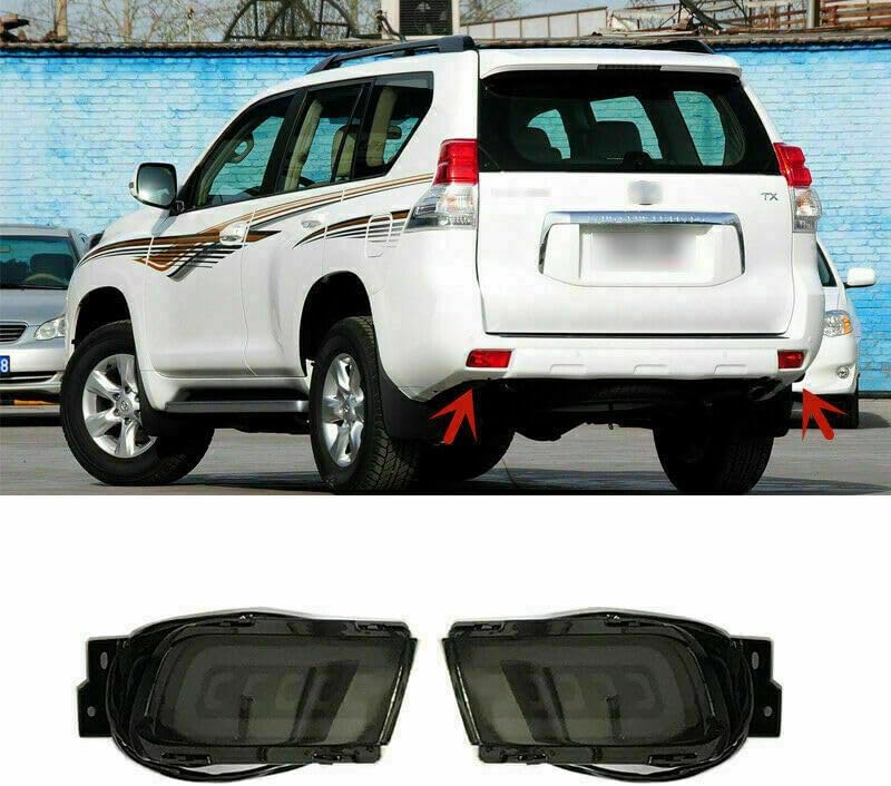 ya 4 8.10 for Toyota Prado 2010-2021 Black Rear Bumper Tail Brake LED Light Reflector Lamp