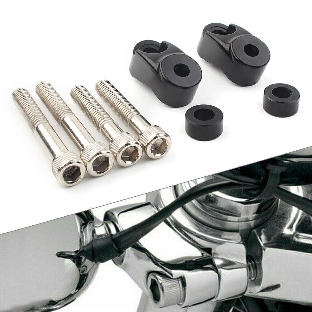 ya 6 8.14 for Harley FXR Dyna Black/Chrome Front Turn Signal Mount Bracket Relocation Kit