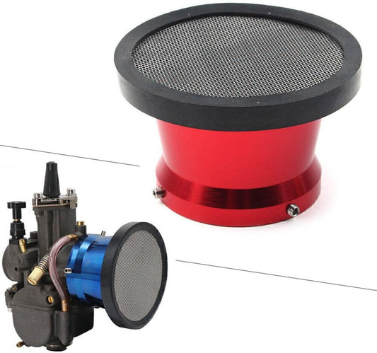 ya 5 8.10 50mm Carburetor Air Filter Horn Cup w/Net Funnel Velocity Stacks For Carb Red