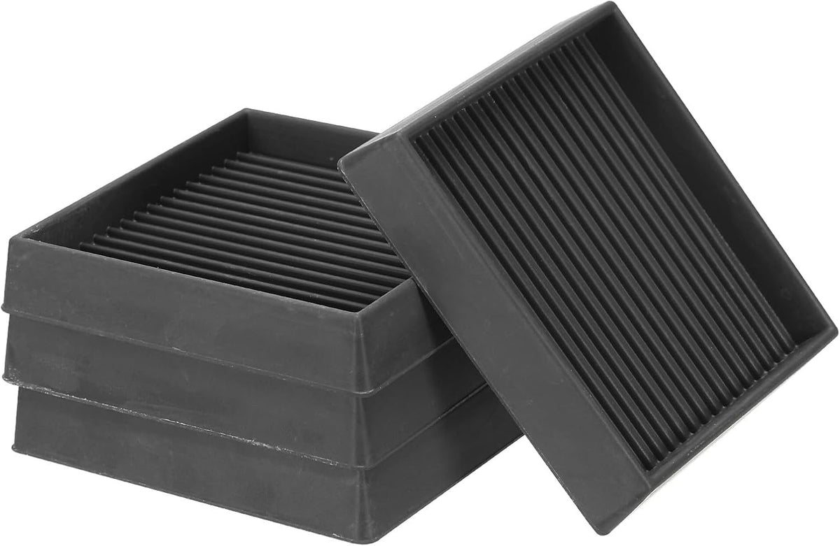 ya 26 10.21 baidi 4 Pack Square Rubber Furniture Pads 3x3 for Furniture Feet, Black