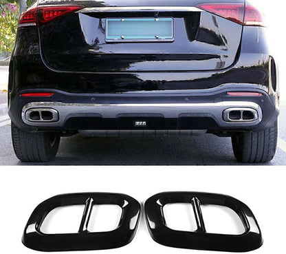ya 4 8.14 Exhaust Muffler Tail Pipe Trim Cover Fit for Benz GLC GLE GLS X253 W167 20-22 Black