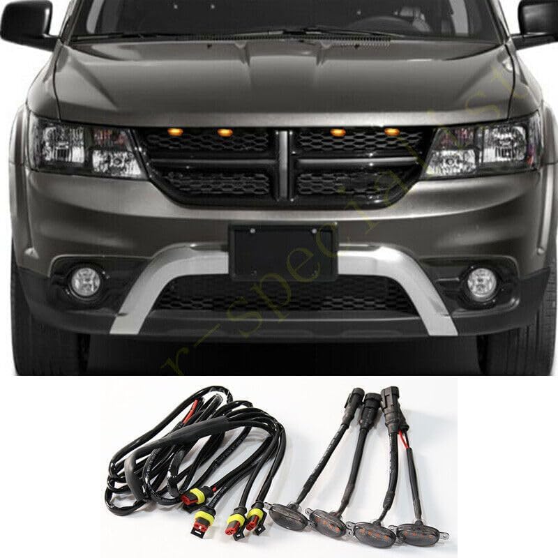 ya 7 8.24 baidi 4pcs for Dodge Journey 2009-2020 Front Grille LED Light Raptor Style Cover Trim