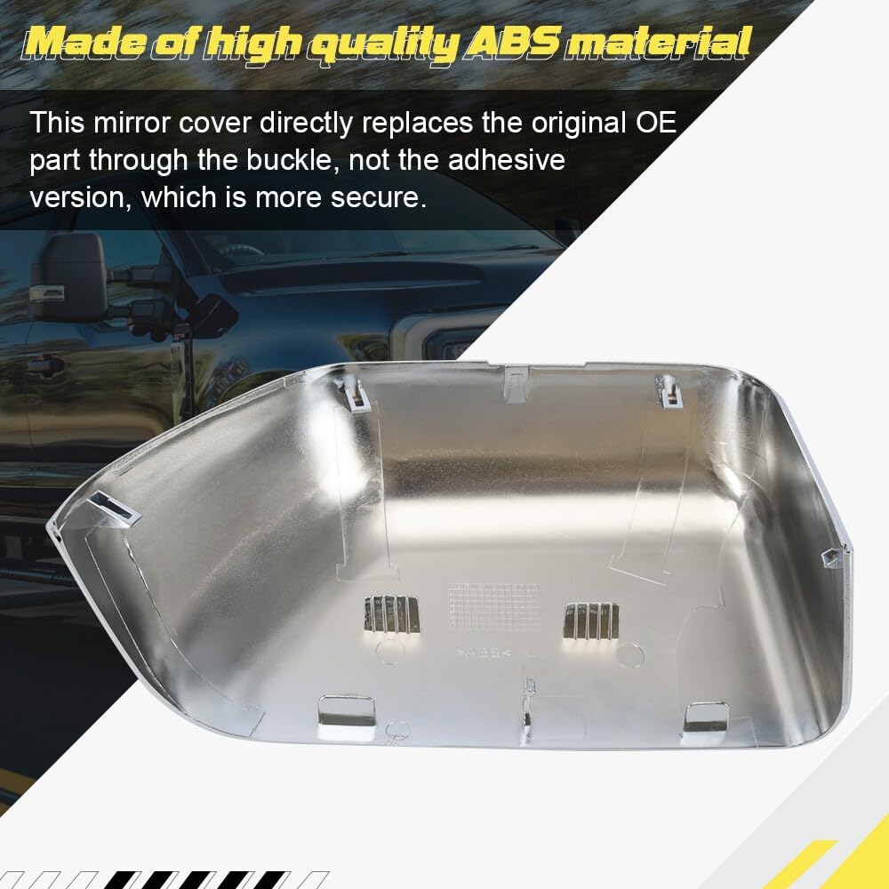 ya 11 9.14 baidiFor 2017-2023 for Ford F150 F250 F350 Super Duty Top Half Chrome Tow Mirror Covers