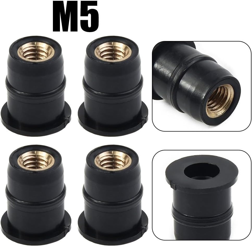 ya 2 8.15 Windshield Nuts Motorcycle Nuts 4PCS 5mm Damper M5 Motorcycle Mounting