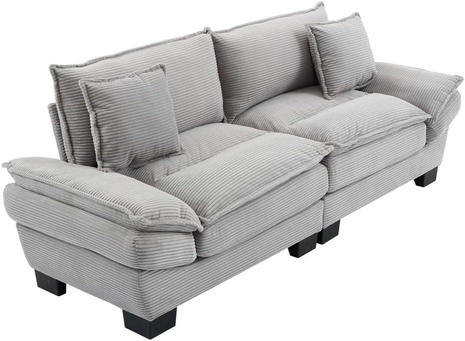 ya 28 10.13 baidi Corduroy Sofa Sleeper Loveseat Light Grey - Pillows for Living Room