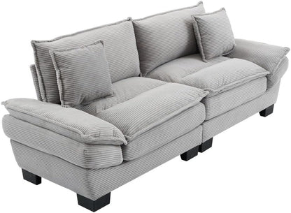 ya 28 10.13 baidi Corduroy Sofa Sleeper Loveseat Light Grey - Pillows for Living Room