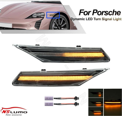 ya 7 8.24 baidi Sequential LED Amber Side Marker Turn Signal Lights for 2020+ for Porsche for Taycan Sedan 