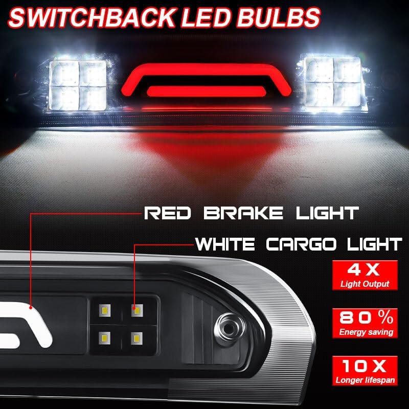 ya 4 8.10 Smoked LED 3rd Tail Brake Light Cargo Lamp fit 02-09 for Dodge for Ram 1500 2500 3500 US