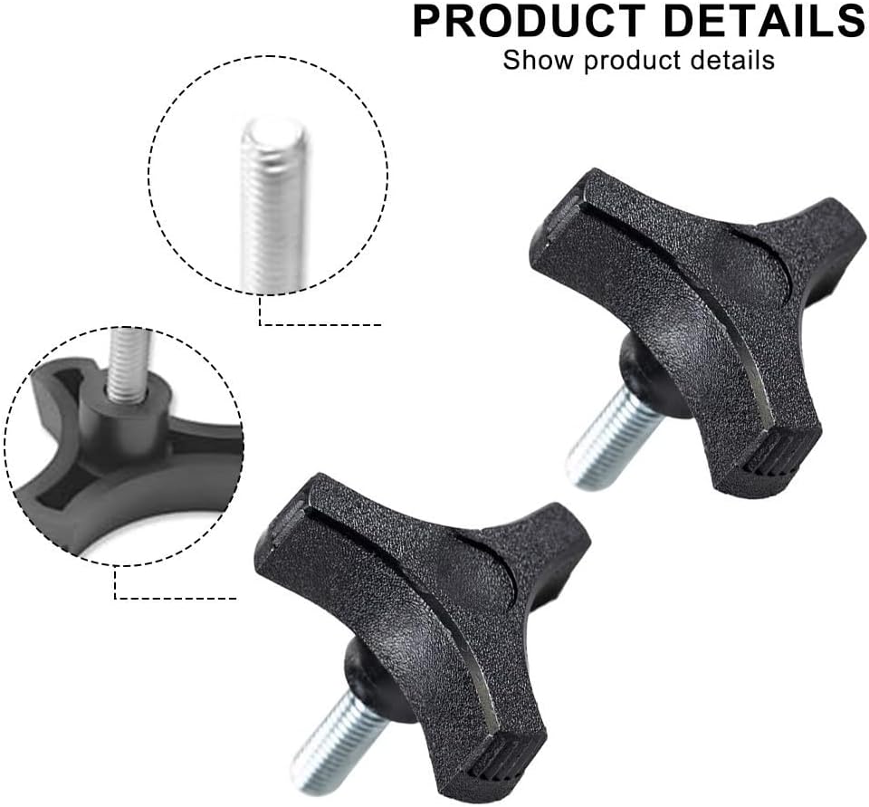 ya 26 10.21 baidi Black Plastic Knob Handle Three Prong 2 Inch Diameter Threaded 51618 Insert