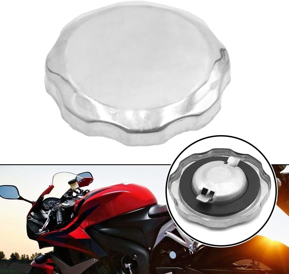 ya 9 10.24 Hassle Installation Silver Metal Gas Cap Cover for Motorcycle Scooter