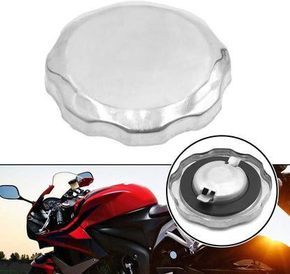ya 9 10.24 Hassle Installation Silver Metal Gas Cap Cover for Motorcycle Scooter
