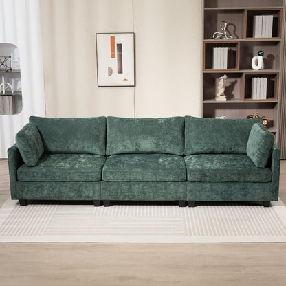 ya 28 10.13 baidi For Living 3-Seater Chenille Deep Sofa (111.42*32.28),Soft Cushions+Side P