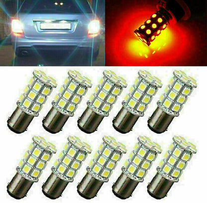 ya 4 8.14 10x CE BA15D 27SMD RV Marine Boat Trailer Light bulbs 1076 Red