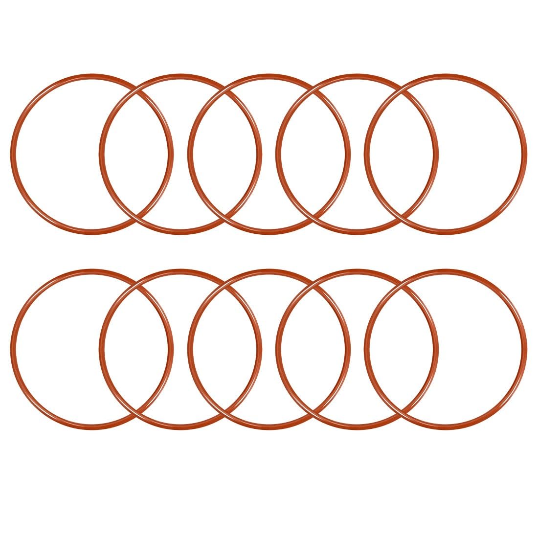 ya 13 9.15 baidi Silicone O-Ring 52mmx48mmx2mm VMQ Seal Rings Sealing Gasket Red 10PCS