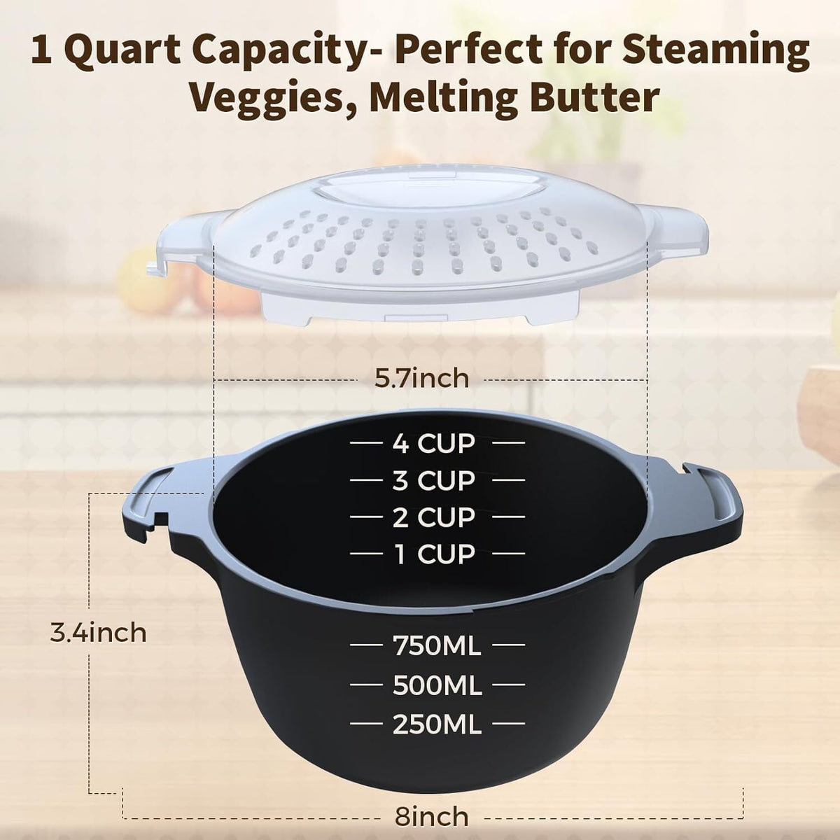 ya 14 9.20 baidi 3-Piece Microwave Cookware Set,Microwave Vegetable er,Microwave Rice Cooker-1