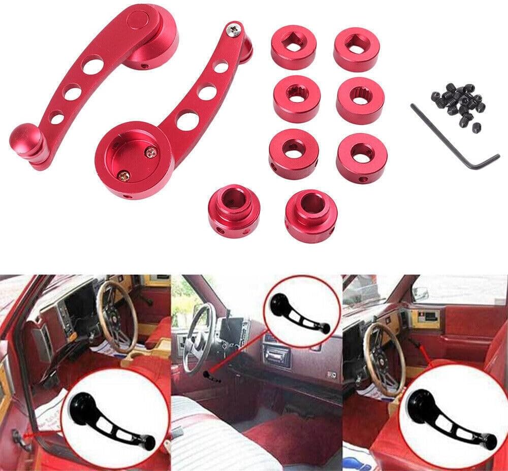 ya 12 10.8 baidi Car Window Winder Crank Glass Handle Alu for Mini um Knob Kit Universal Red