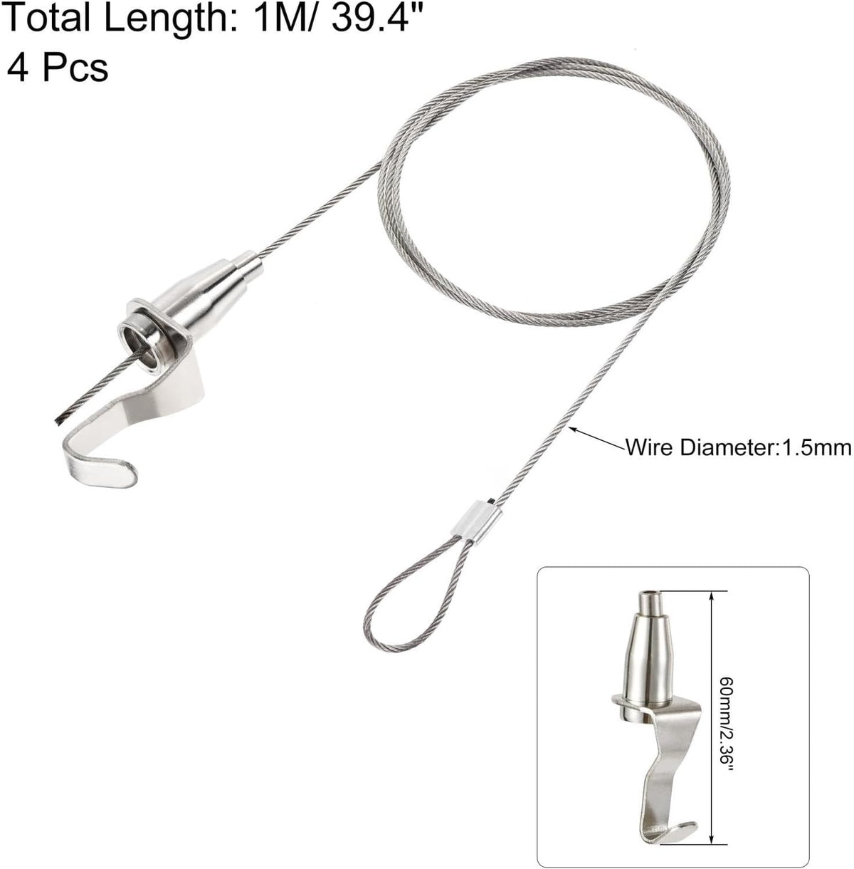ya 26 10.21 baidi Picture Hanging Wire Kit, 4pcs 1M Adjustable Rail Hanging System, Load 66 lbs