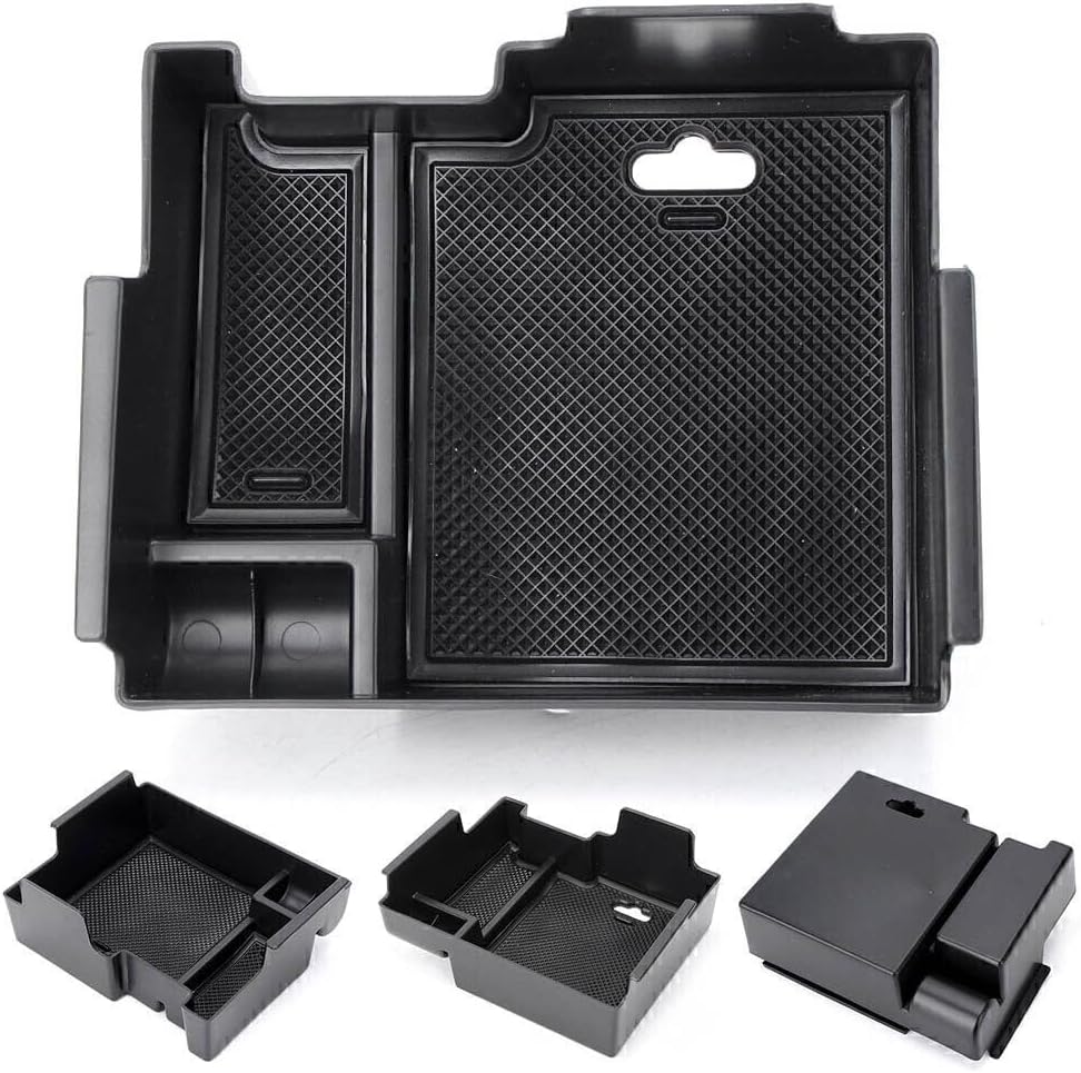 ya 4 8.8.2 Fit for Ford Explorer 2011-2017 Console Armrest Storage Bin Box Tray Container Black
