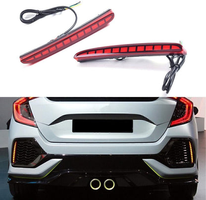 ya 13 9.15 baidi Sequential Reflector LED Brake Light Fog Light for Honda Civic Hatchback 17