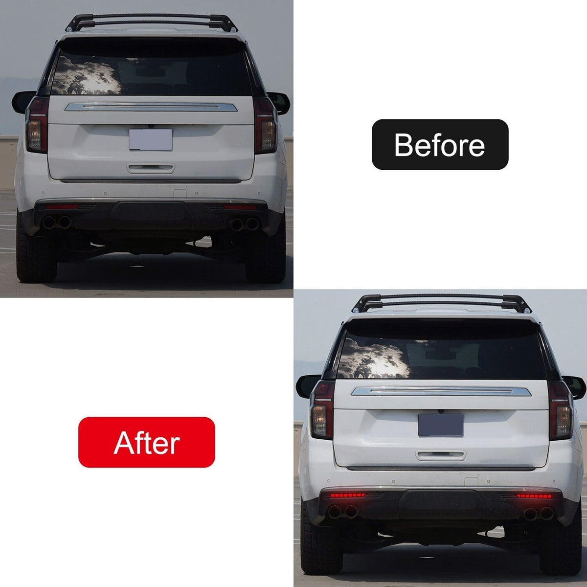 ya 13 9.15 baidi for Chevrolet Suburban 2021-2023 Red LED Rear Bumper Reflector Tail Light 1