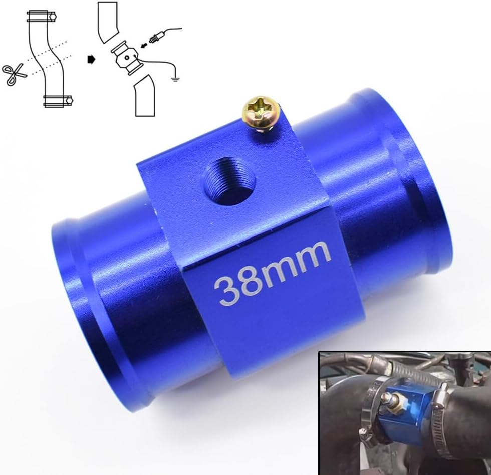 ya 4 8.24 baidi 38mm Aluminum Water Temp Temperature Gauge Coolant Radiator Hose Joint Pipe Kit