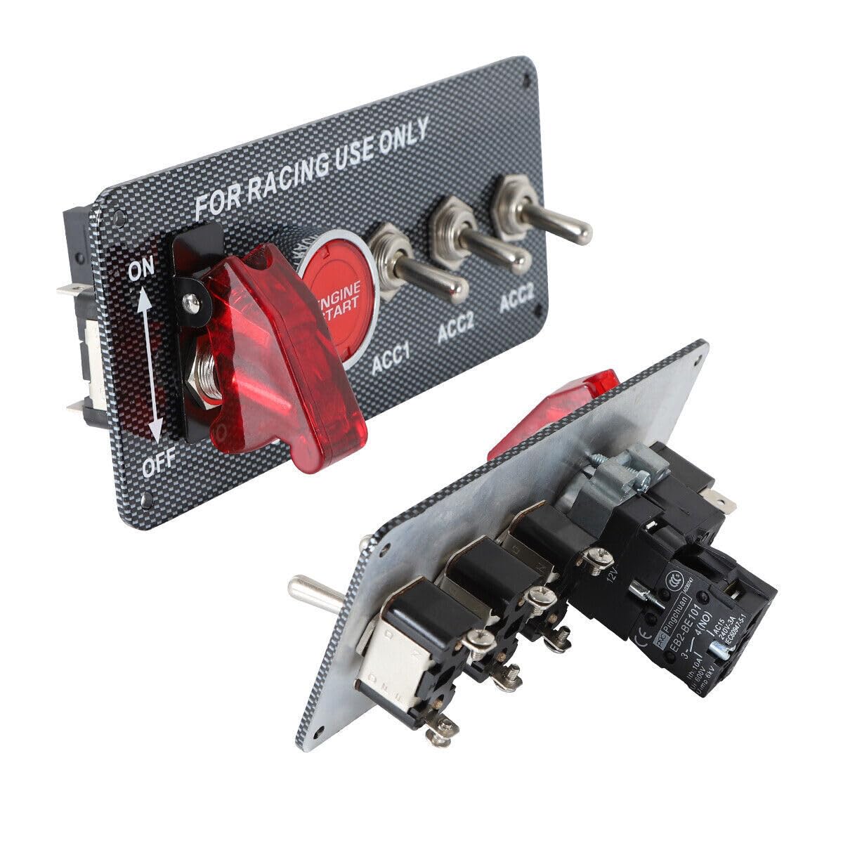 ya 8 8.24 baidi Carbon Ignition Switch Panel Engine Start Push Button LED 12V Toggle Racing Car