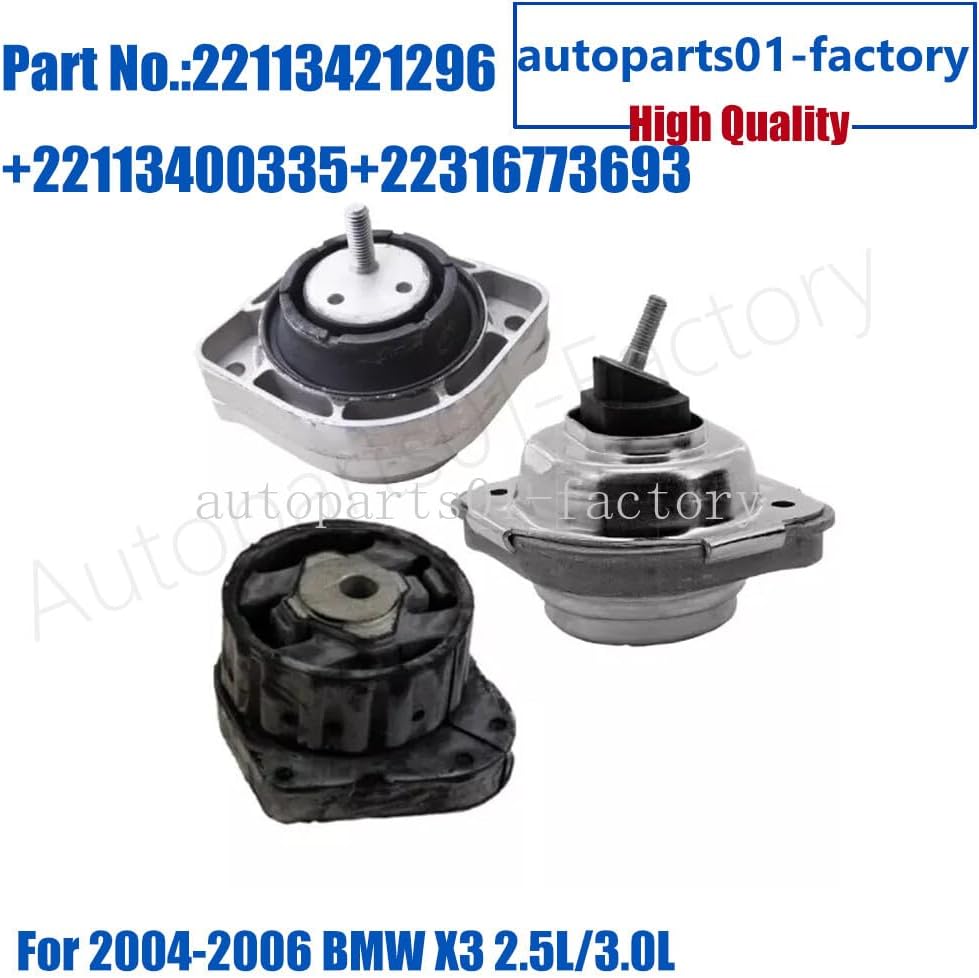 ya 2 8.15 Set of 3PCS Engine Motor & Trans Mount for BMW X3 2.5L/3.0L 2004-2006