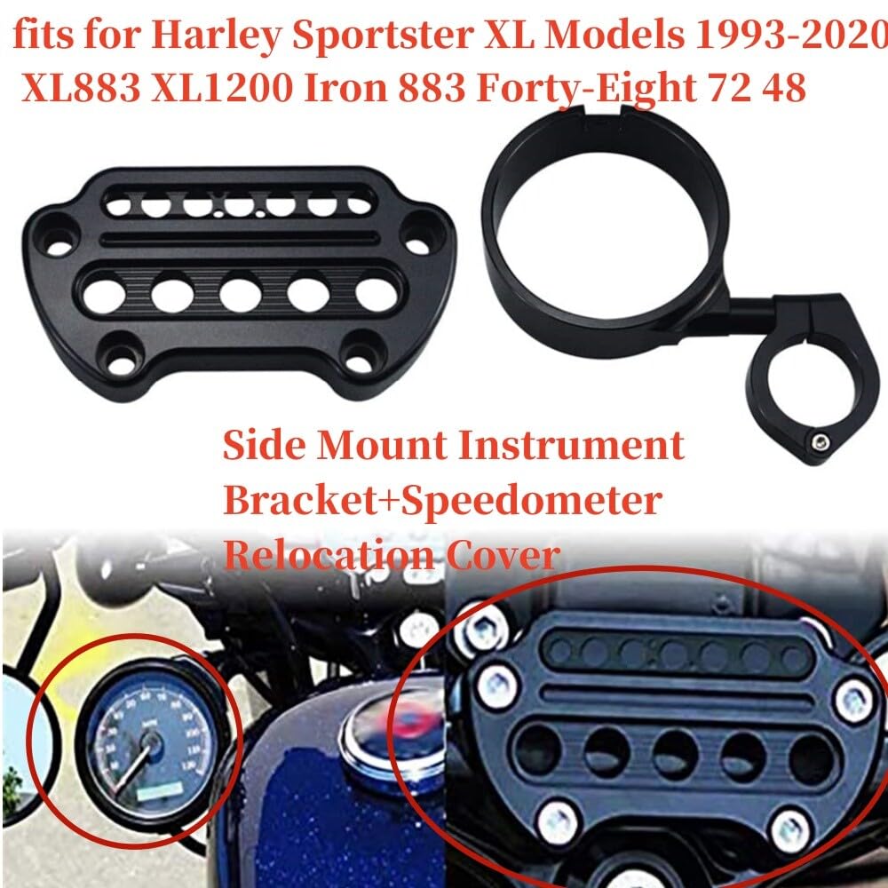 ya 13 9.15 baidi Mounting Instrument Bracket, Speedometer Relocation Cover, Aluminum, Suitable for Harley-Davidson 1995+-