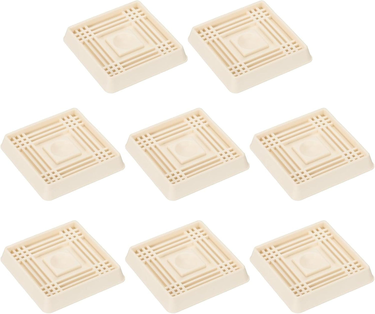 ya 26 10.21 baidi 2x2 Caster C, 8 Pcs Rubber Non-Slip Square Furniture Feet, White