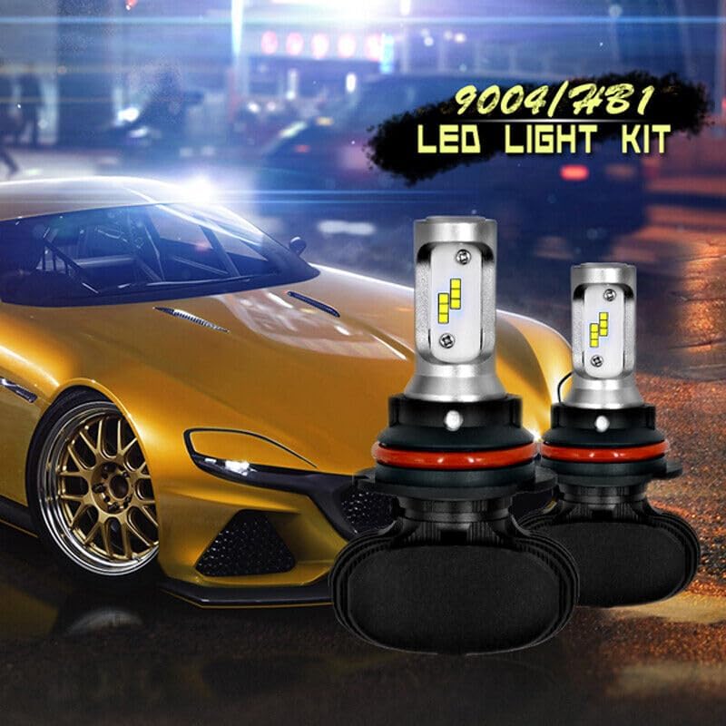 ya 4 8.8 Pair of Car Auto 8000LM 9004 HB1 LED Headlight Kit High Low Beam 6000K Lights 