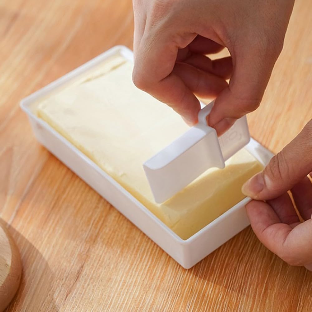 ya 14 9.20 baidi Hygienic Butter Cutting Box Cheese Stora Box With Lid Butter Dish With Slicer-1
