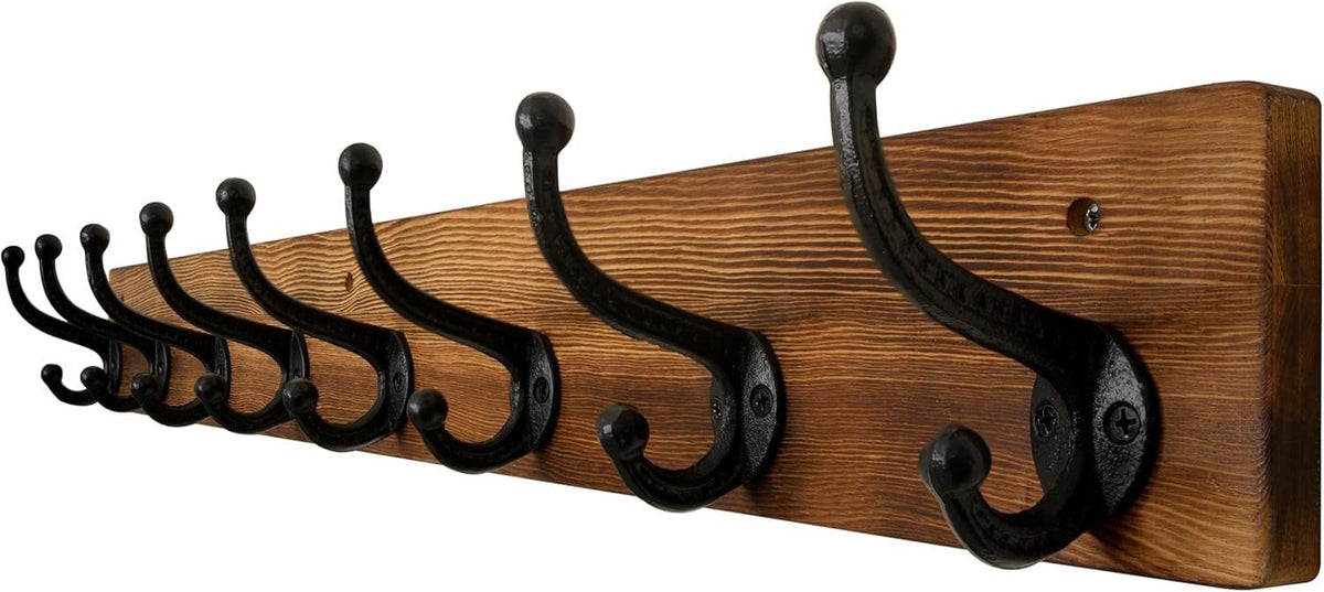 ya 26 10.21 baidi Rustic Style Coat Rack, Wall-Mounted, 35.43 inches Long.