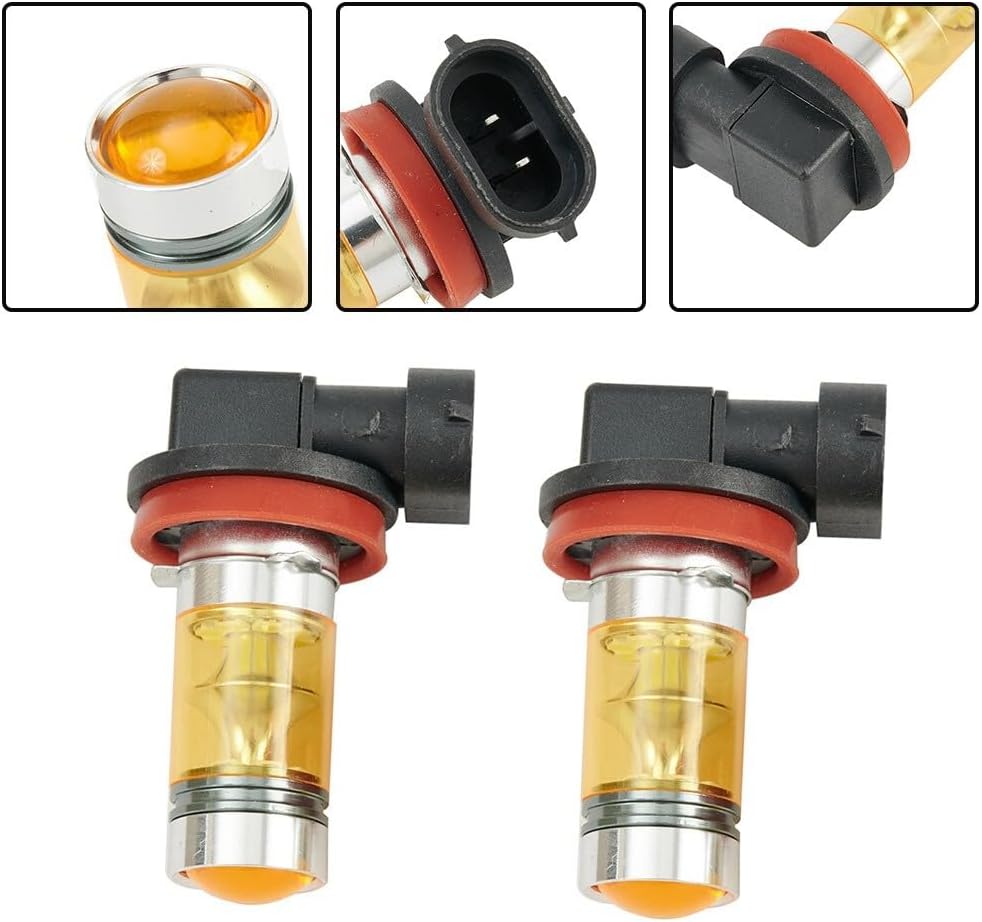 ya 13 9.15 baidi 100W Fog Light Bulbs High lighting DC12V~24V 2Pcs Set Car H11 H8 Yellow