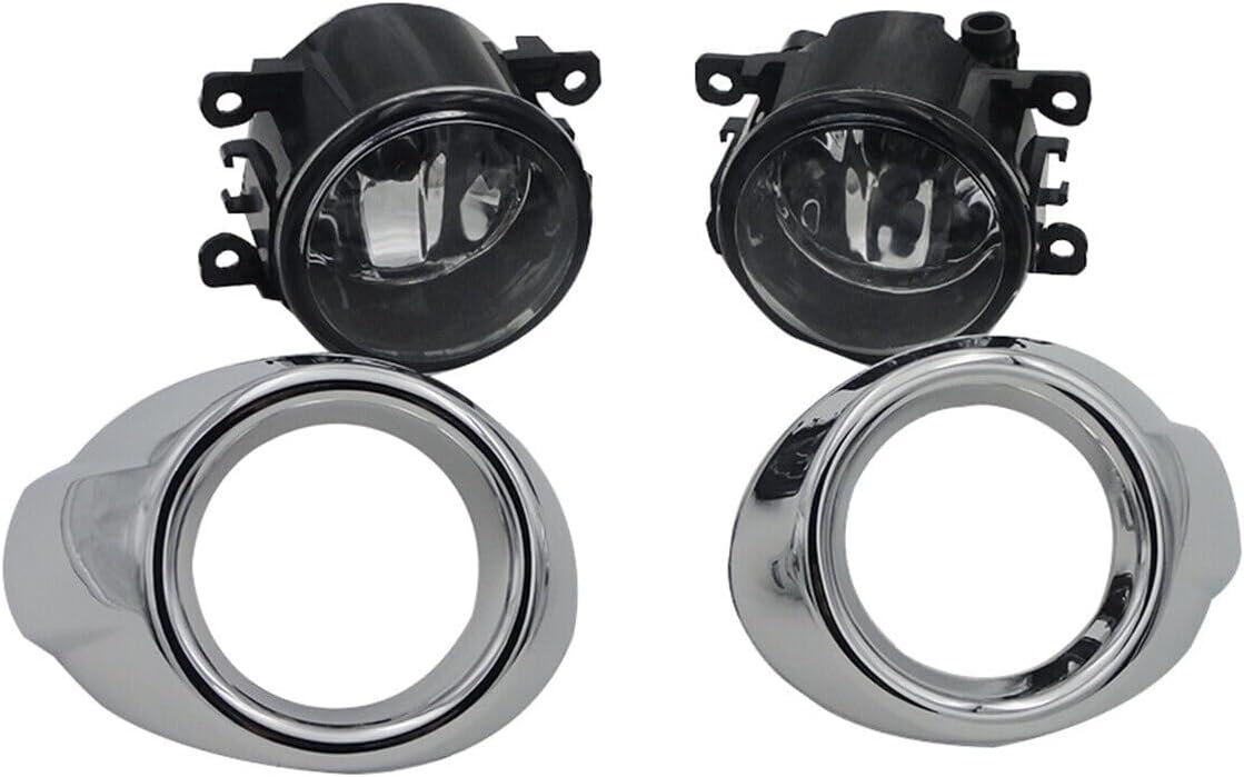 ya 7 8.24 baidi Front Clear Fog Lights Lamps w/Chrome Cover+Bulbs Fit for Ford Focus 2012-2014