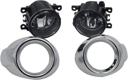 ya 7 8.24 baidi Front Clear Fog Lights Lamps w/Chrome Cover+Bulbs Fit for Ford Focus 2012-2014