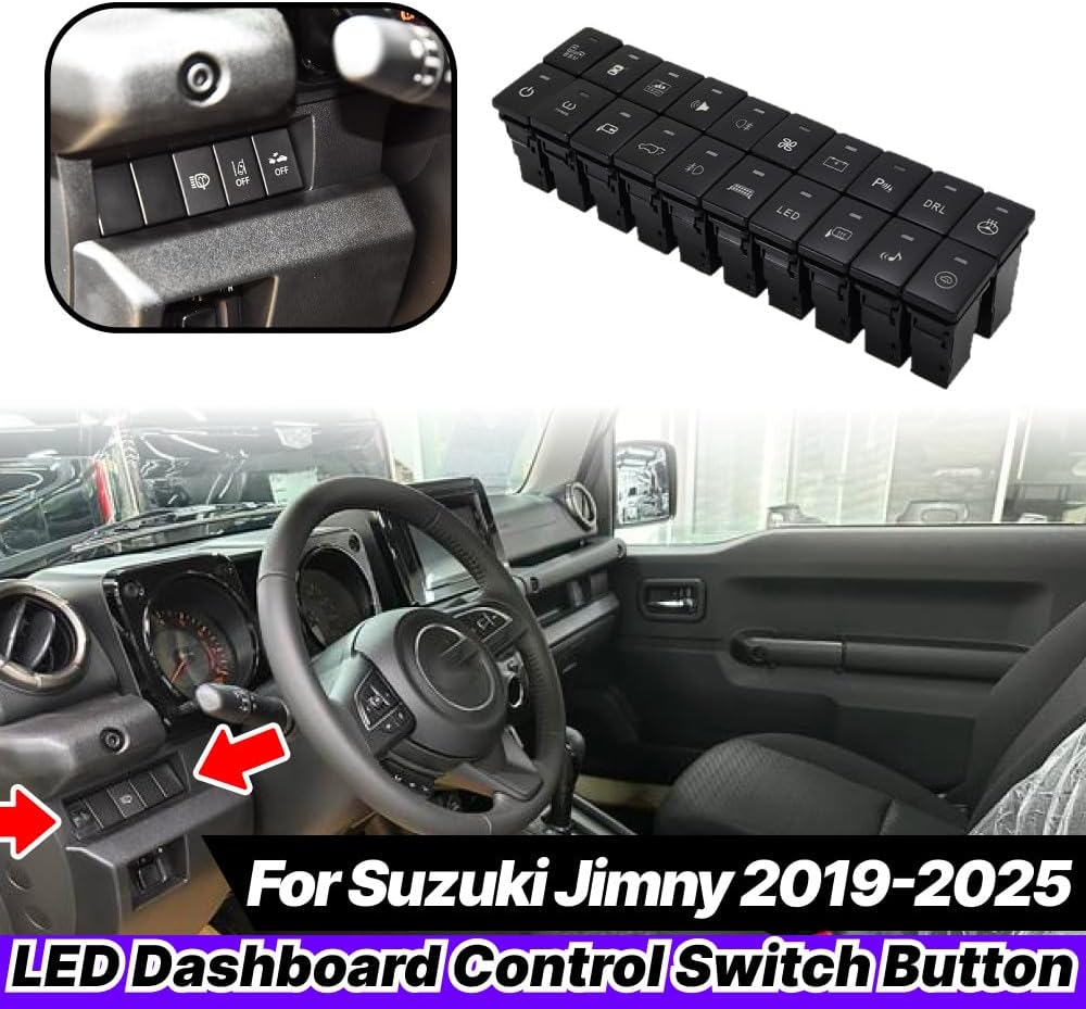 ya 13 9.15 baidi Latching Dashboard Control Switch Button wWire Harness For for for Suzuki for Jimny 2019-25