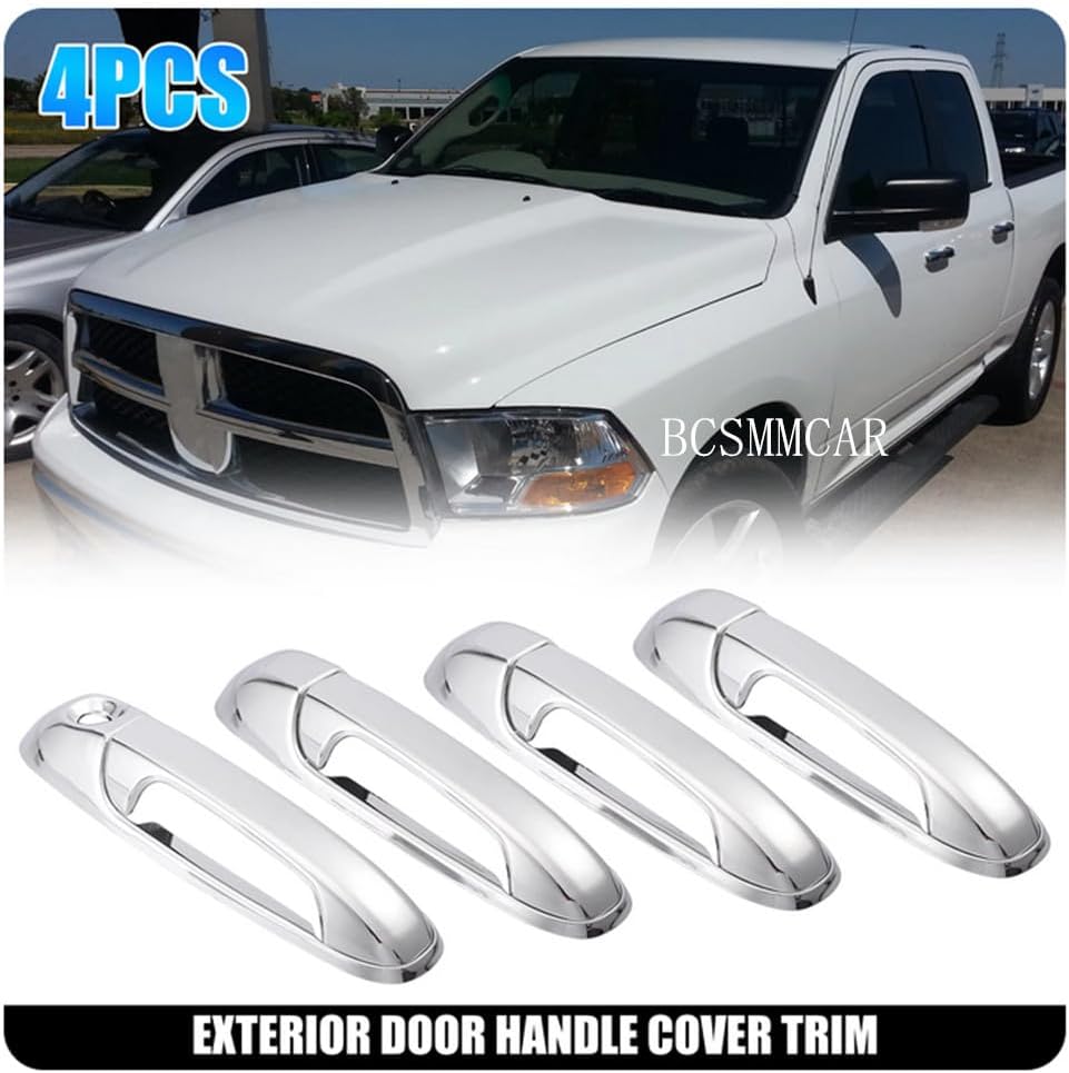 ya 10 9.16 baidi 4 Door Handle Cover W/Keyhole Fit for 2009-2018 for Dodge for Ram 1500 2500 3500 4500
