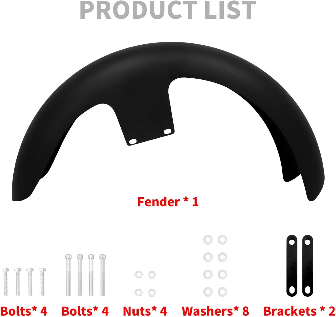 ya 7 8.24 baidi Matte Black 21 Wrap Front Fender for Harley Custom Baggers Electra Road Glide