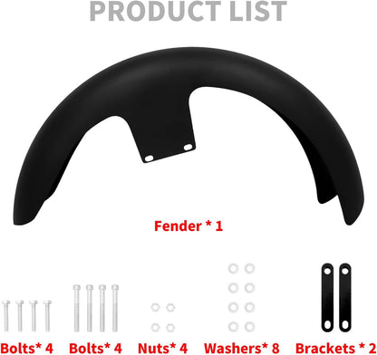 ya 7 8.24 baidi Matte Black 21 Wrap Front Fender for Harley Custom Baggers Electra Road Glide